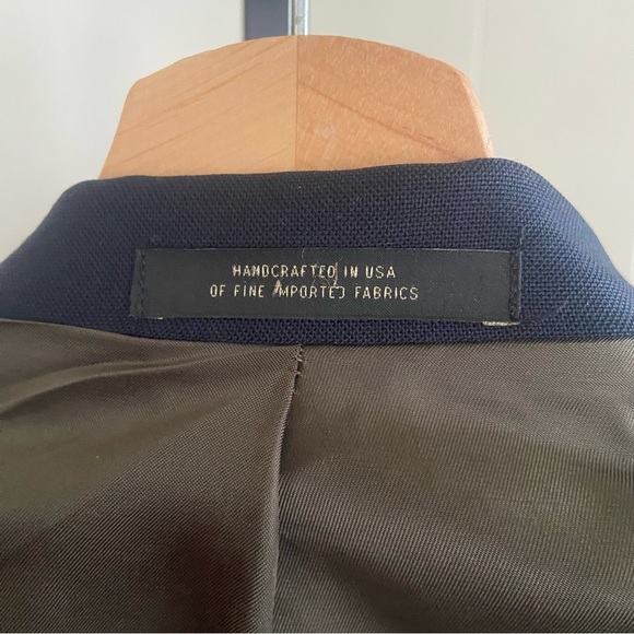 Allen Edmonds Blue Wool Classic 2 Button Sport Coat Blazer Jacket Mens 40R *NOTE - Picture 3 of 10